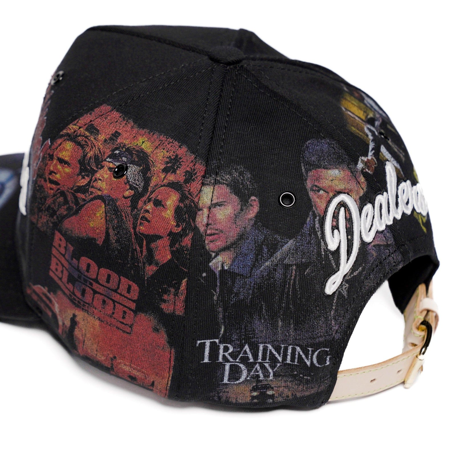 The Classics LA movie-collage snapback, flat brim — back three-quarter view