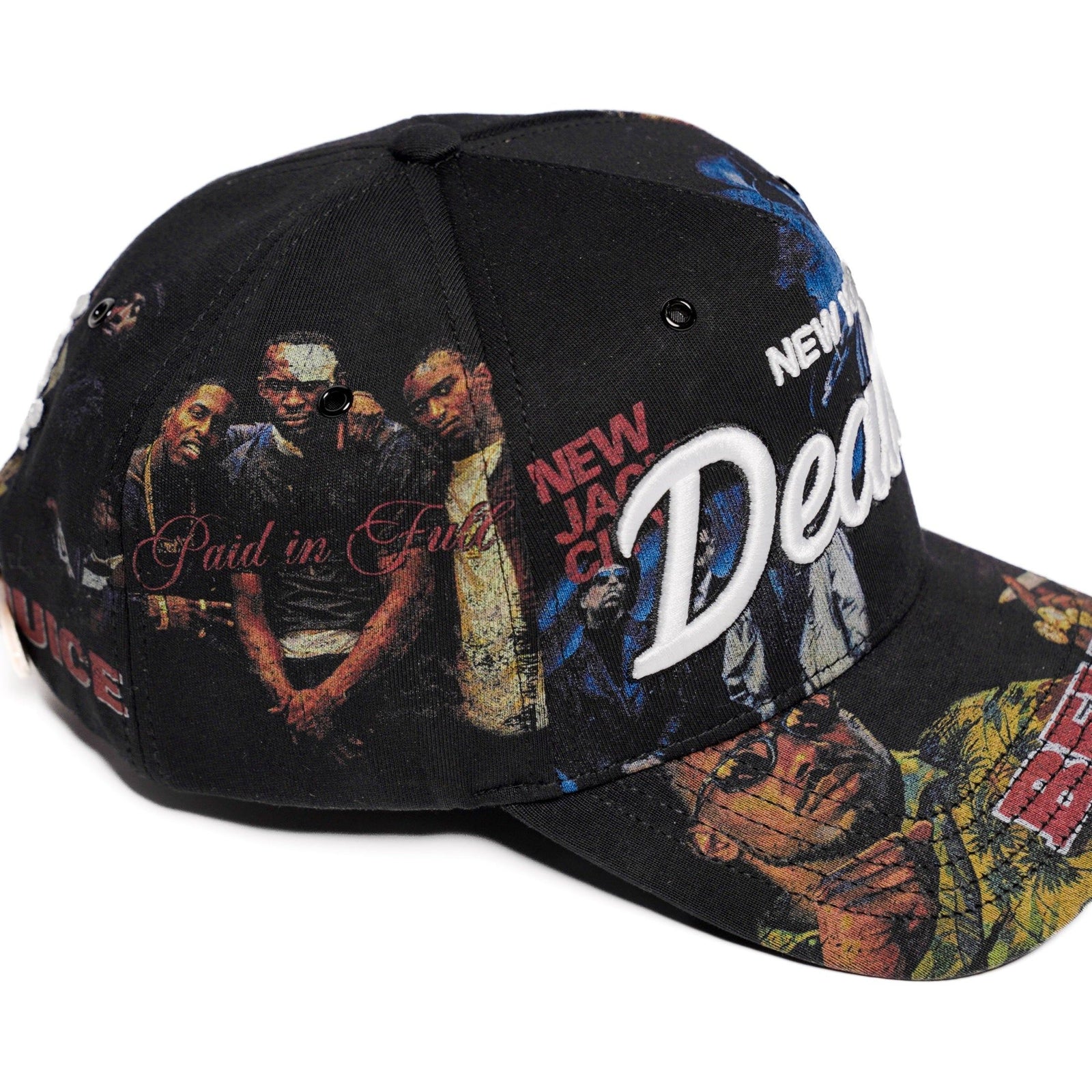 The Classics NY movie-collage snapback — left front angle