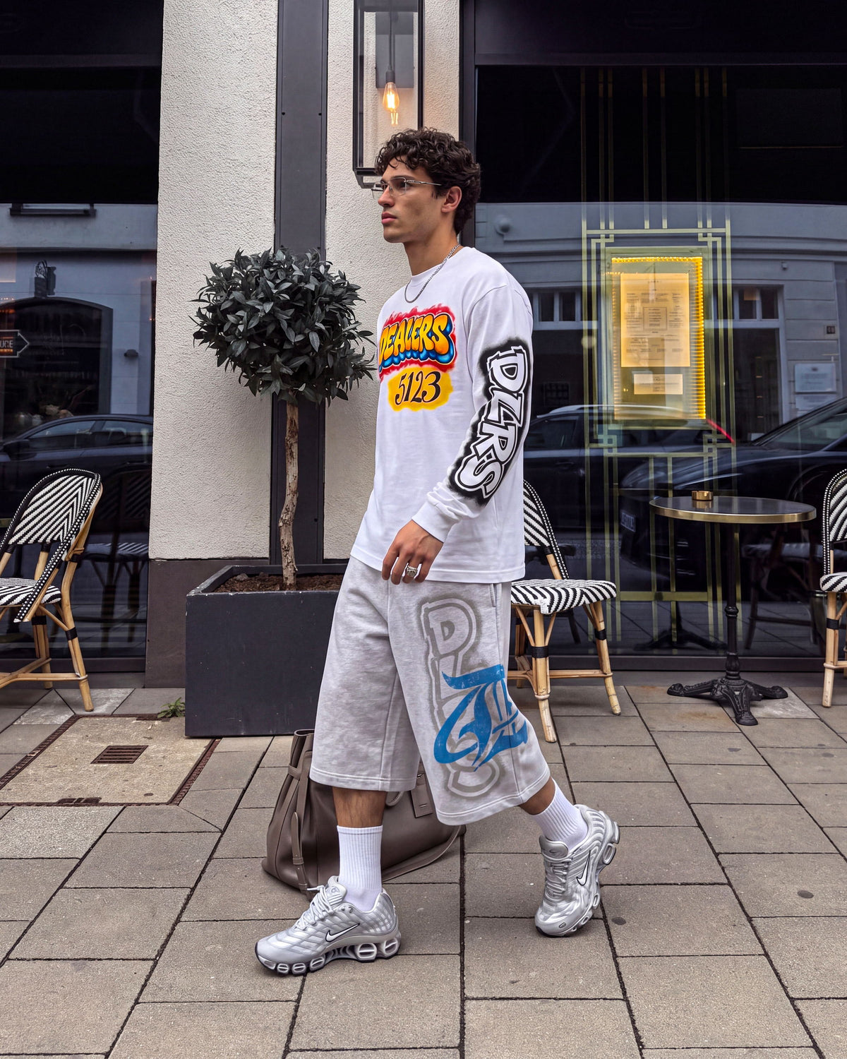 The Hat Dealers Drop 6 look: 5123 T-Shirt with DLRS Short, street on model
