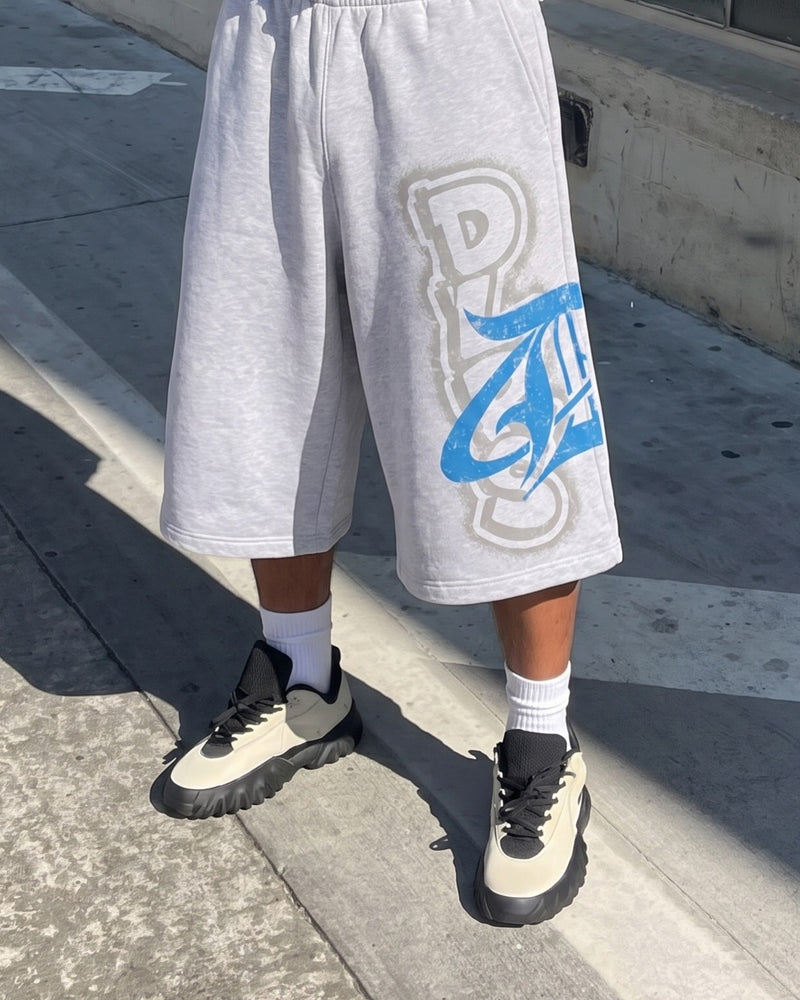 Grey DLRS short worn on the street