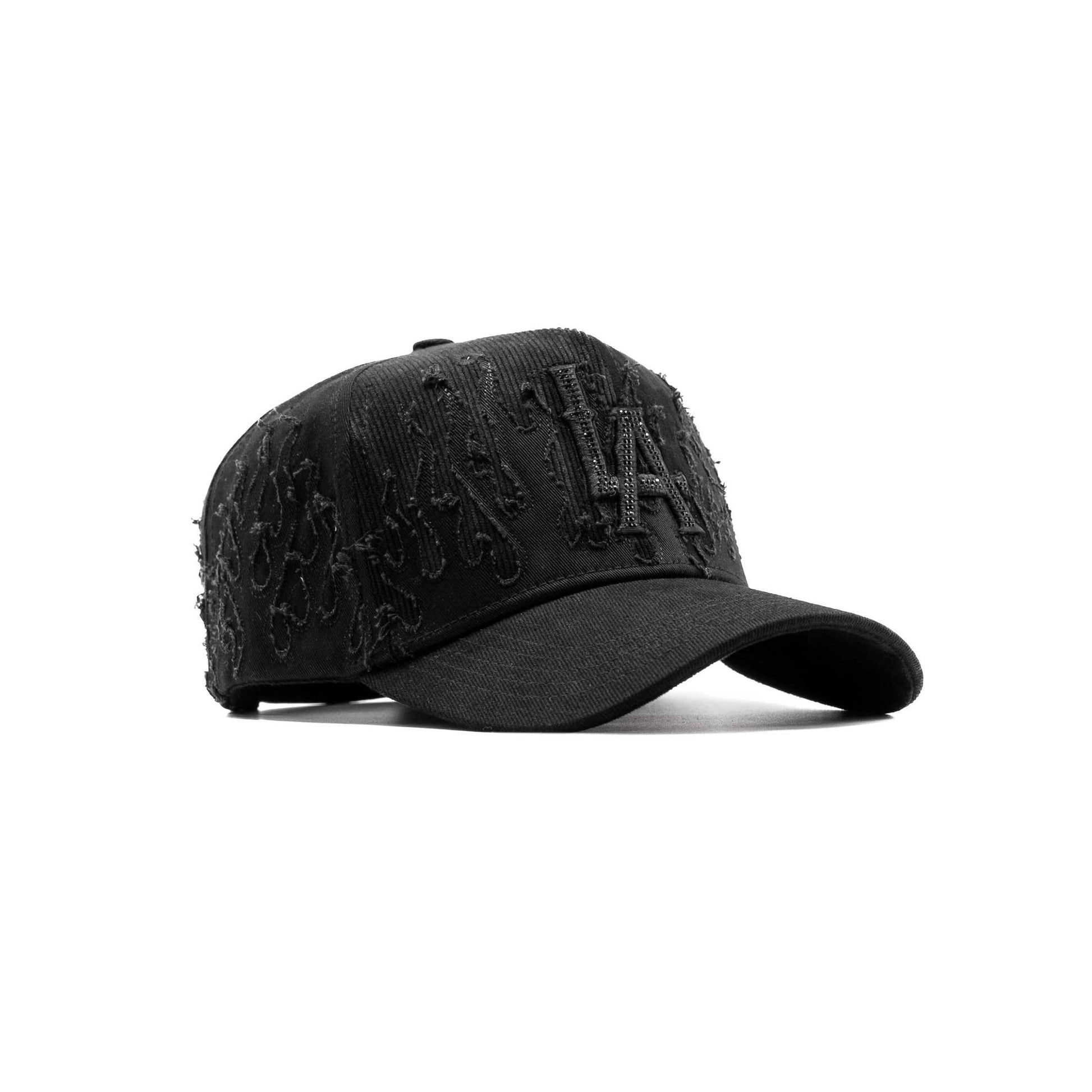 LA Black Flames embroidered 5-panel snapback hat — The Hat Dealers, view 10