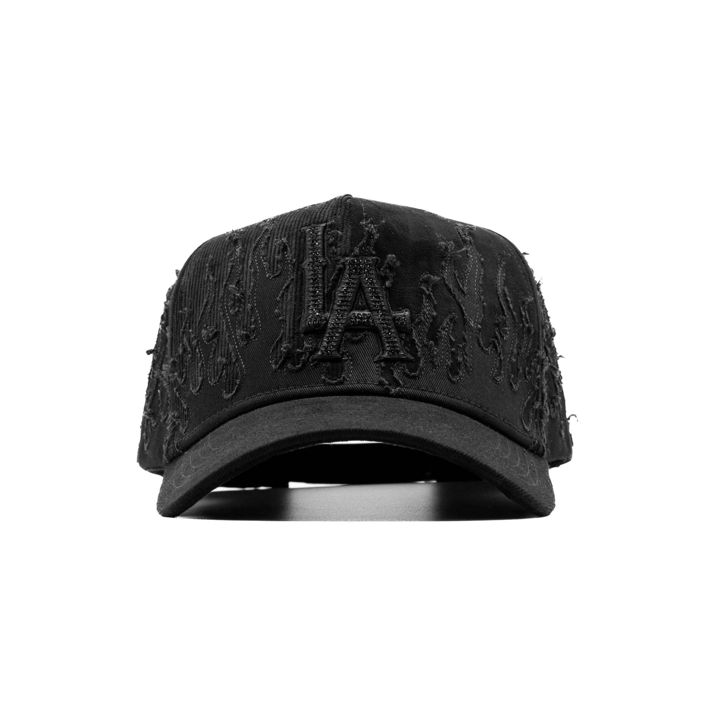 LA Black Flames embroidered 5-panel snapback hat — The Hat Dealers, view 2
