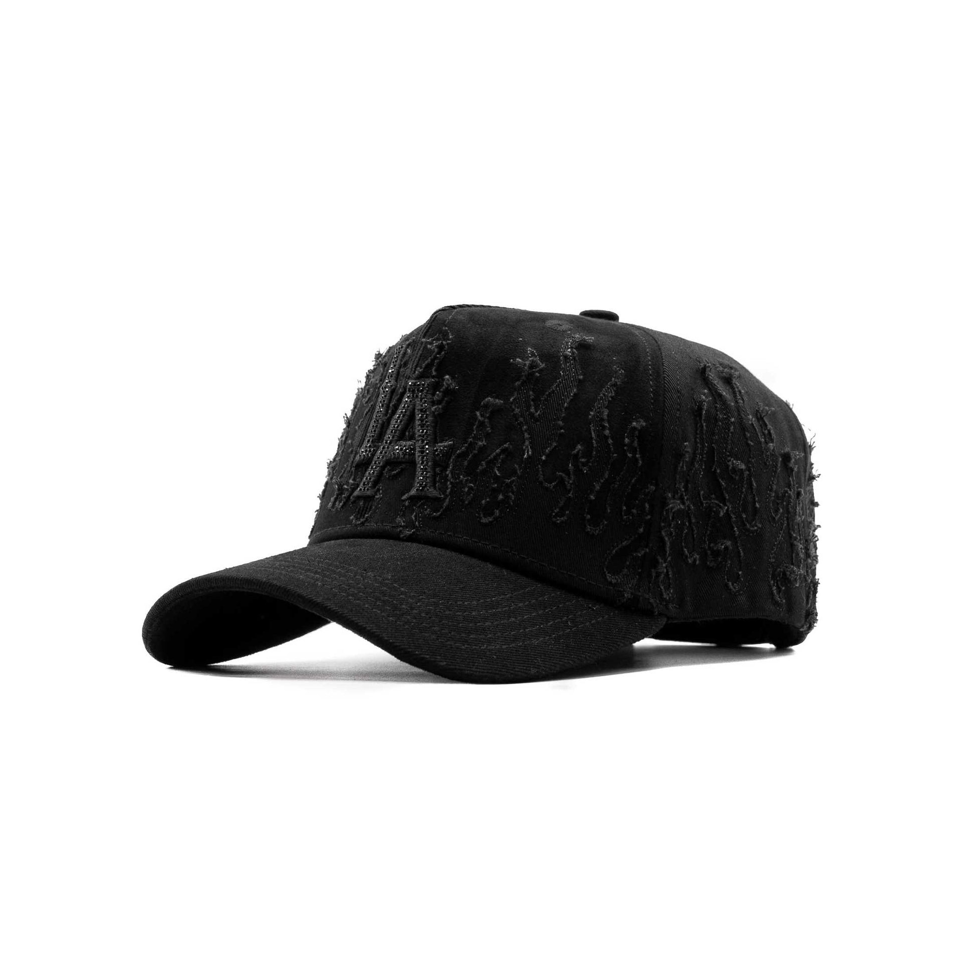 LA Black Flames embroidered 5-panel snapback hat — The Hat Dealers, view 3