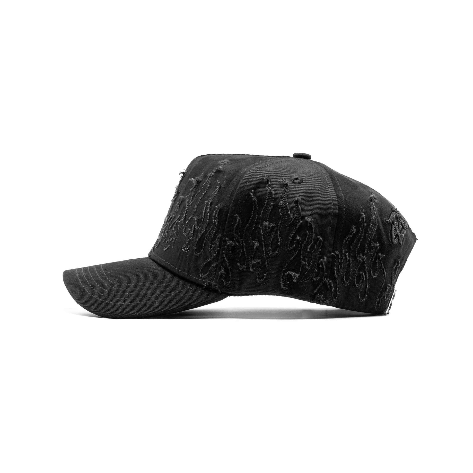 LA Black Flames embroidered 5-panel snapback hat — The Hat Dealers, view 5