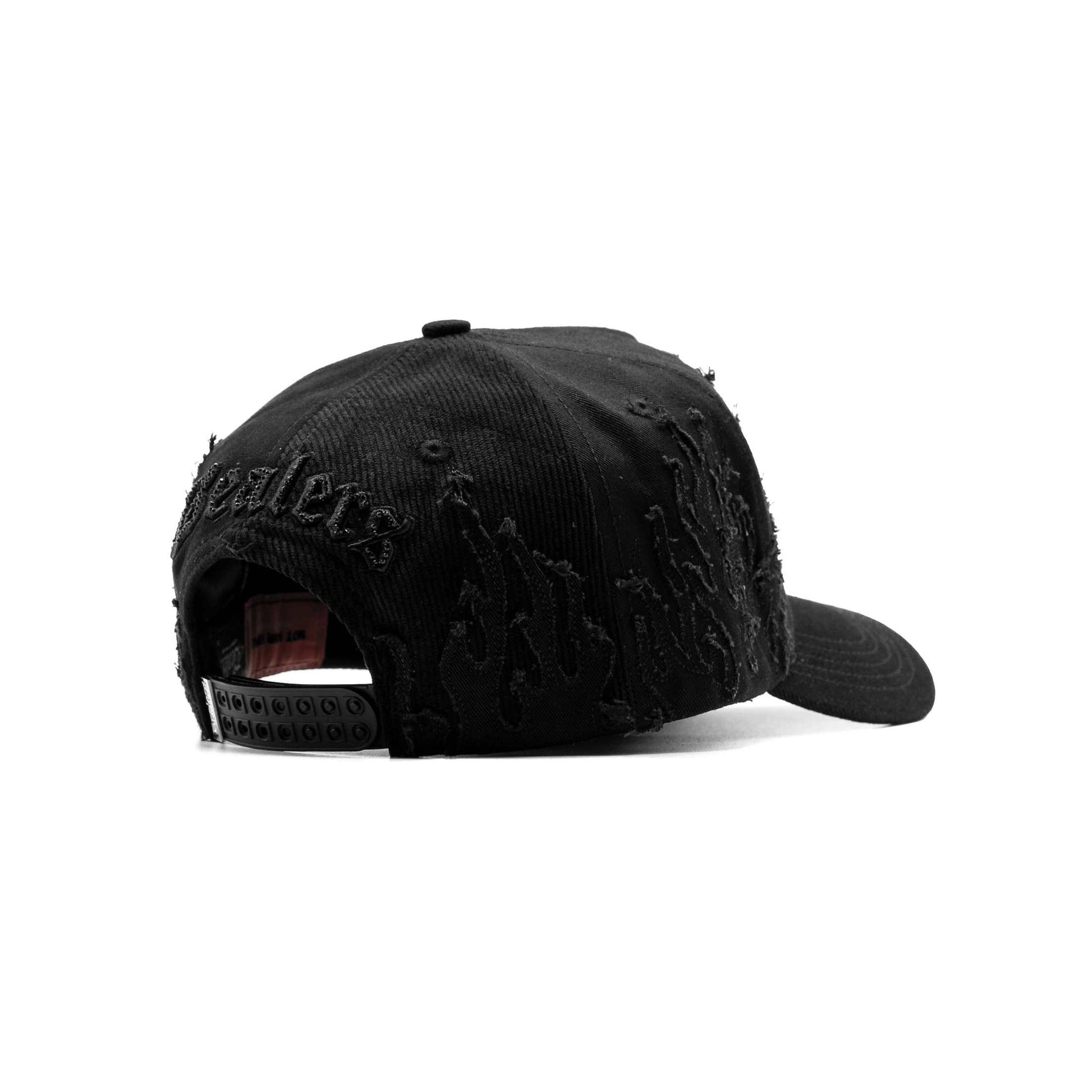LA Black Flames embroidered 5-panel snapback hat — The Hat Dealers, view 8