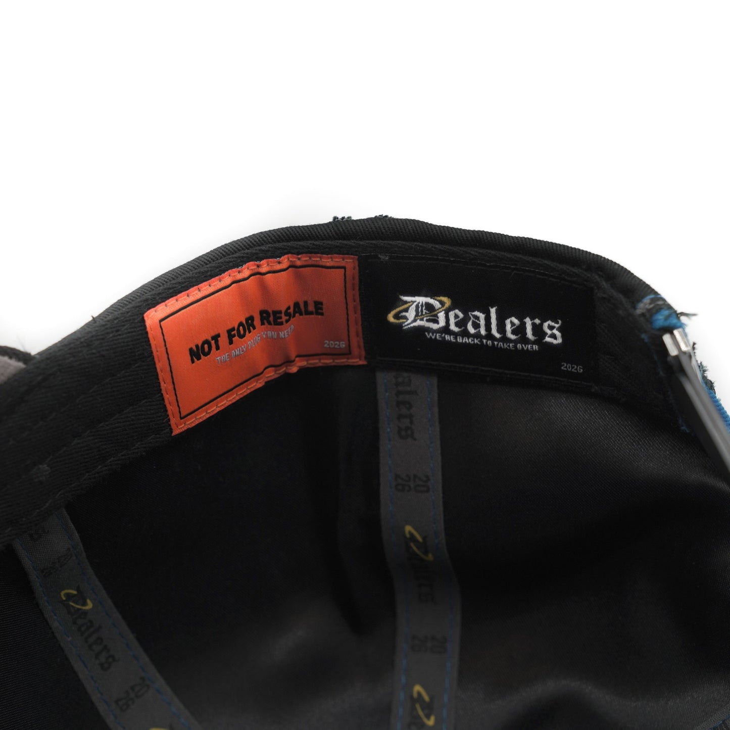LA Royal Blue Flames embroidered 5-panel snapback hat — The Hat Dealers, view 6