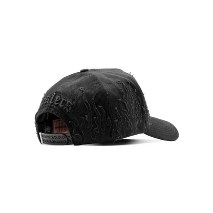 NY Black Flames embroidered 5-panel snapback hat — The Hat Dealers, view 7