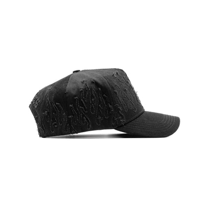 NY Black Flames embroidered 5-panel snapback hat — The Hat Dealers, view 8