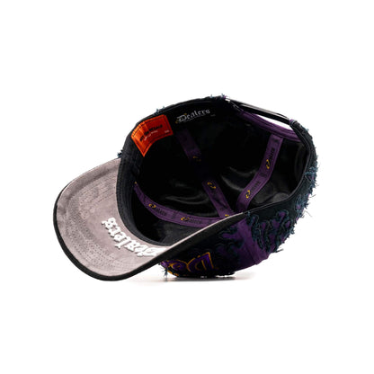 Purple Flames Los Angeles embroidered 5-panel snapback hat — The Hat Dealers, view 10