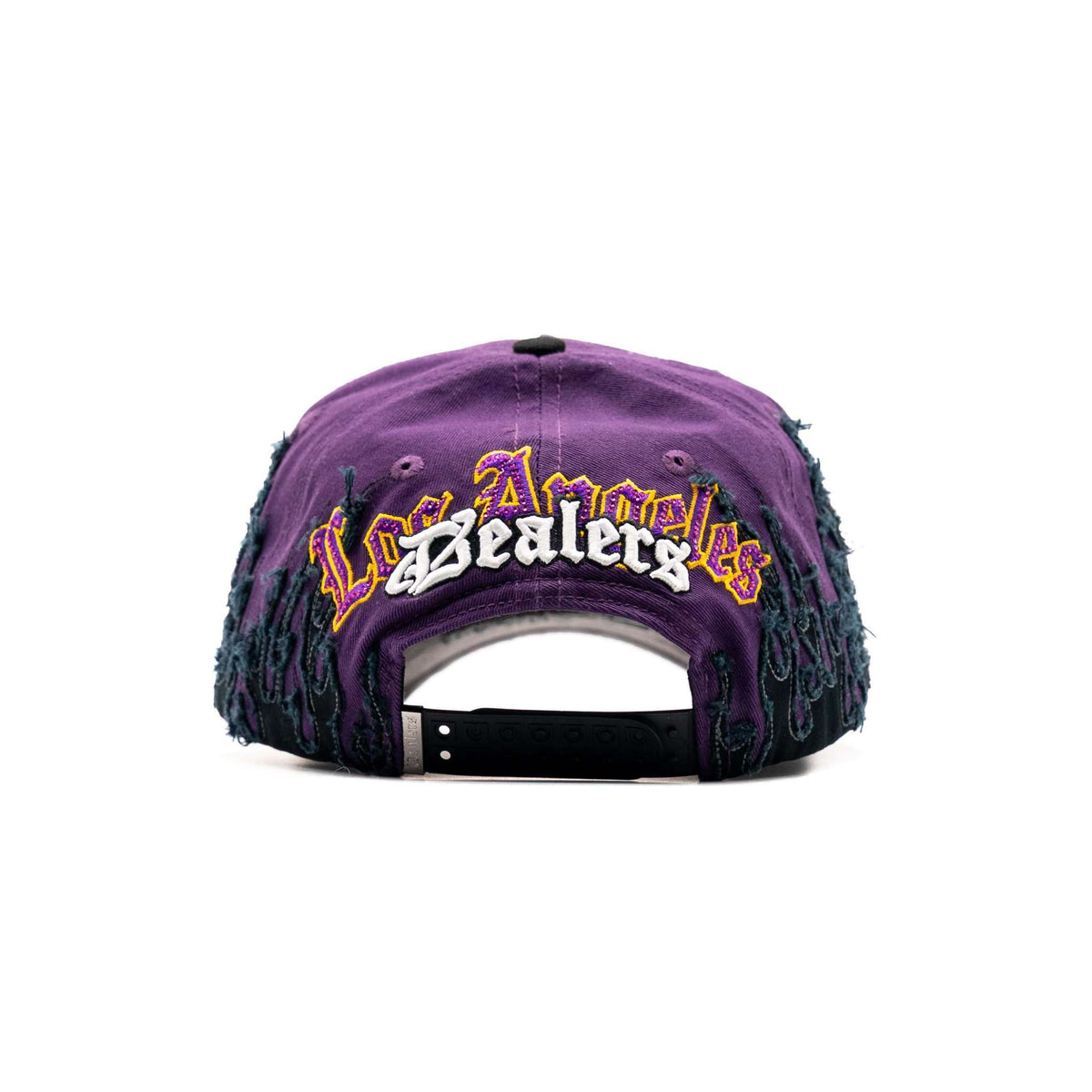 Purple Flames Los Angeles embroidered 5-panel snapback hat — The Hat Dealers, view 8