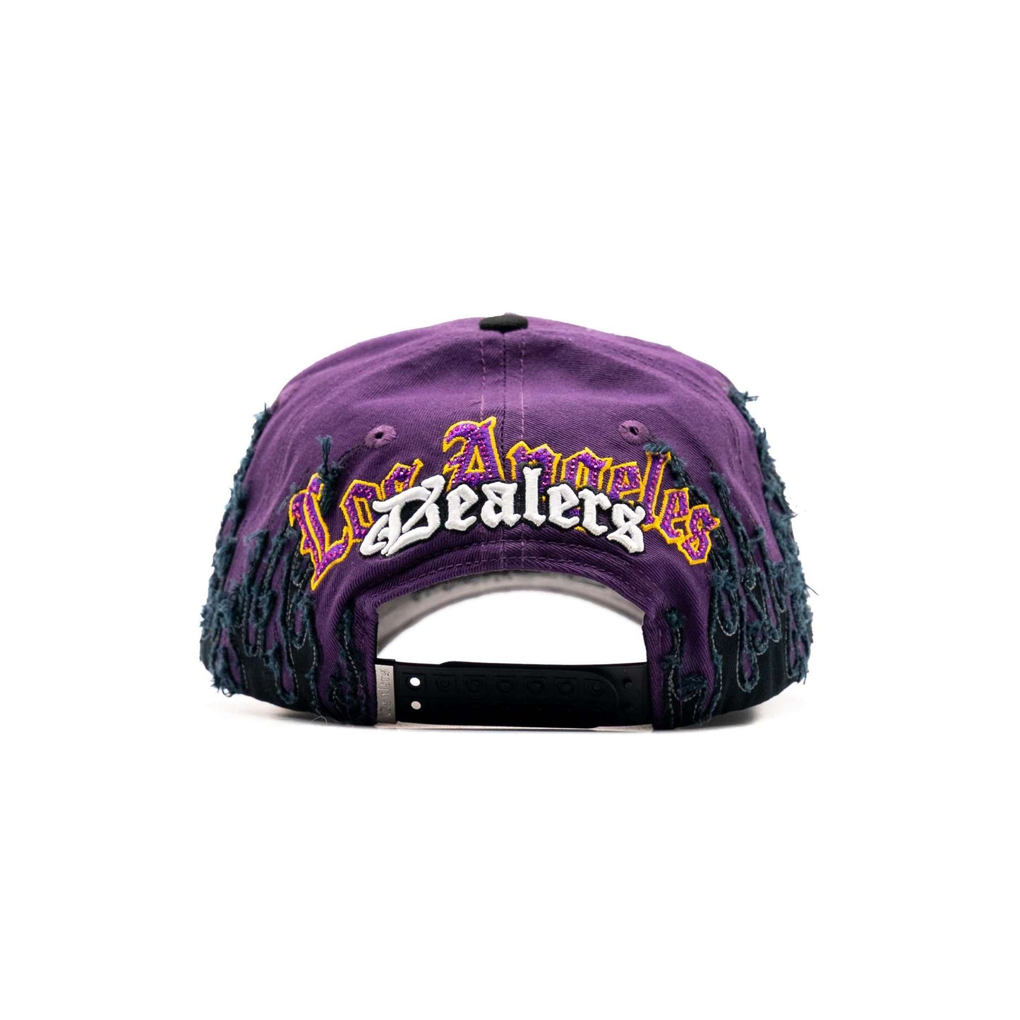 Purple Flames Los Angeles embroidered 5-panel snapback hat — The Hat Dealers, view 8
