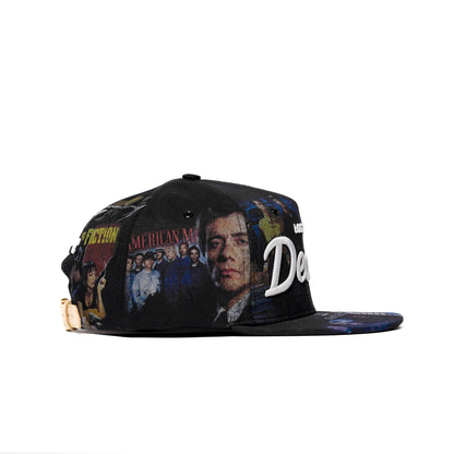 The Classics LA movie-collage snapback, flat brim — left side panel