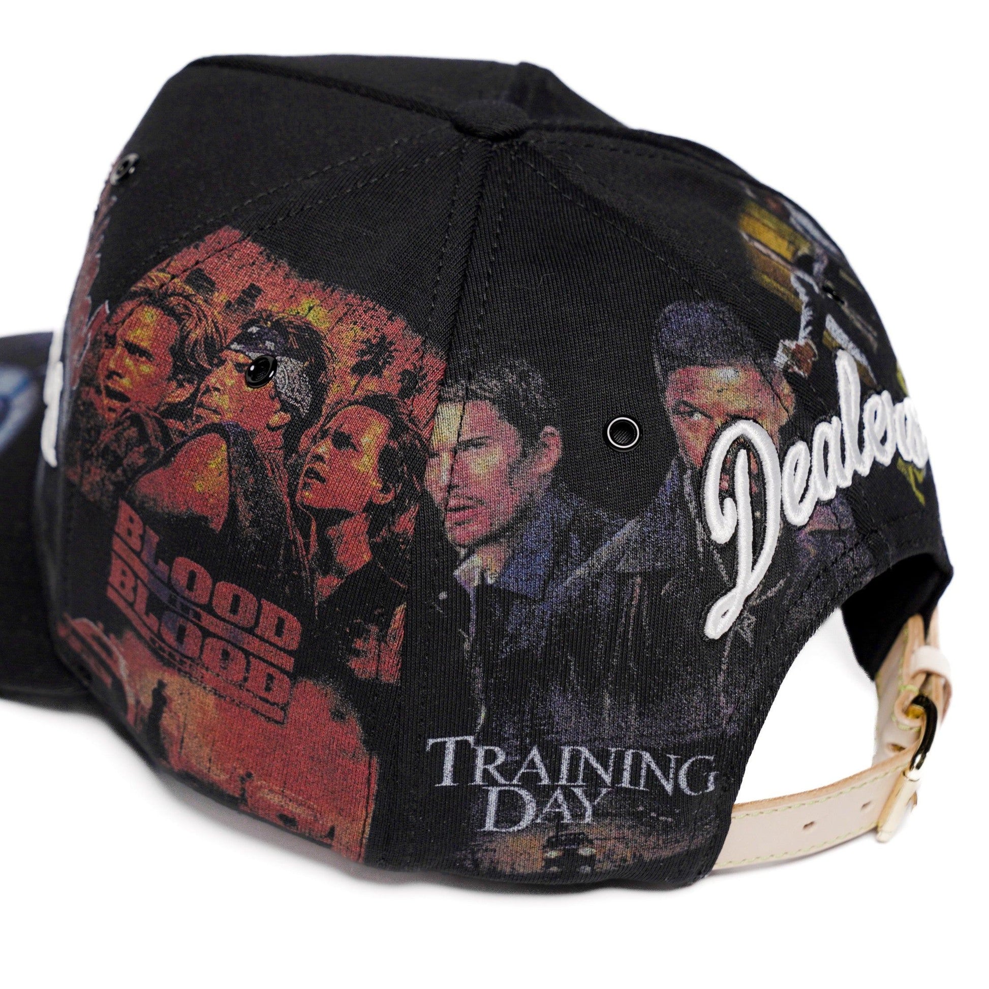 The Classics LA movie-collage snapback, flat brim — back three-quarter view