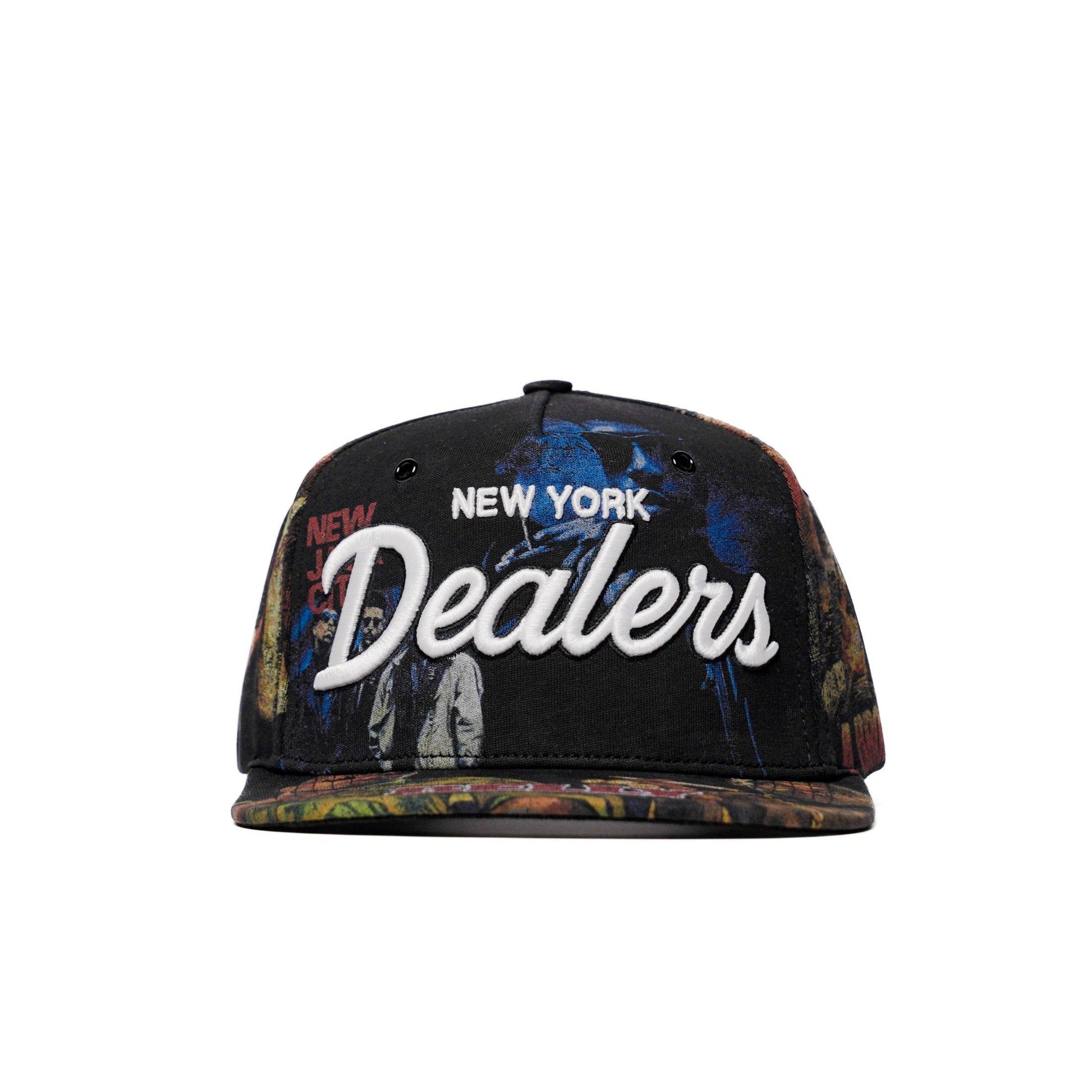 The Classics NY movie-collage snapback, flat brim — front view