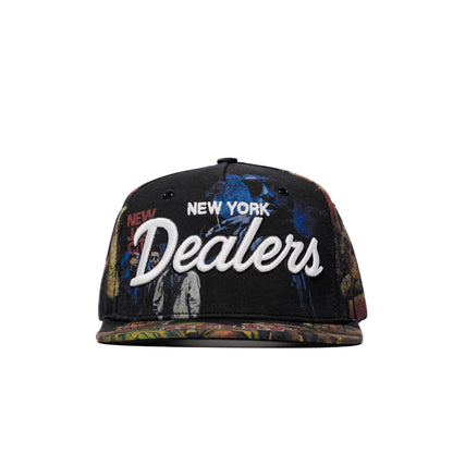 The Classics NY movie-collage snapback, flat brim — front view