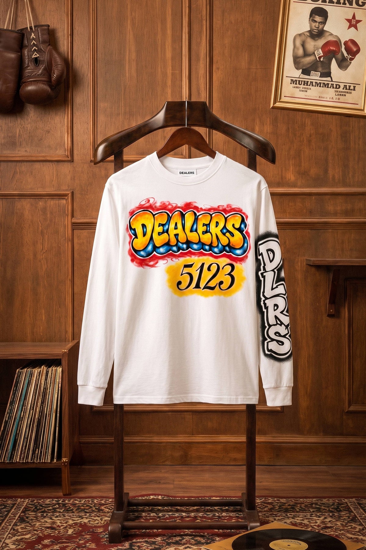 5123 T-Shirt long sleeve by The Hat Dealers, front on hanger lounge