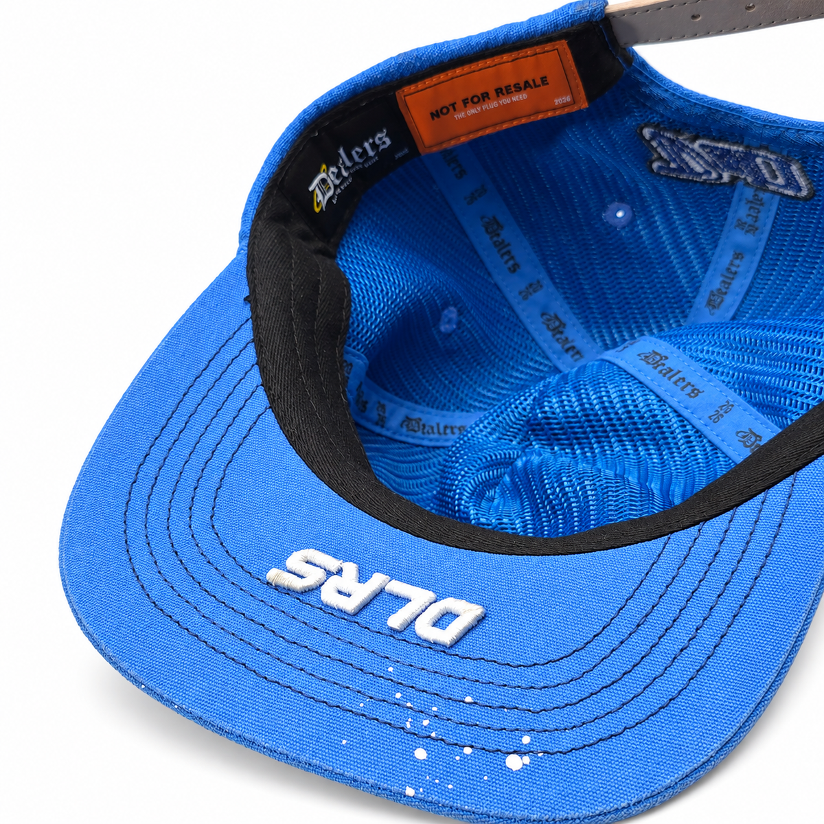 Dealers Unstructured Racing cap underside — DLRS under the brim and the interior