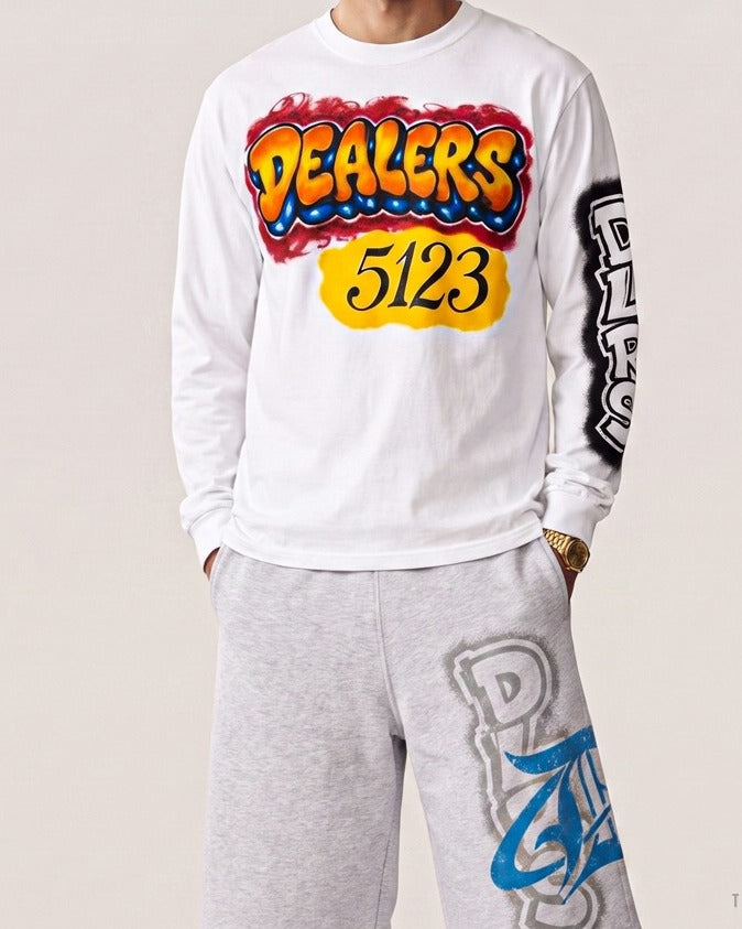 5123 long-sleeve tee and DLRS short worn together